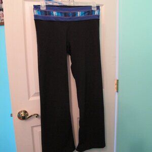 womens sweatpants large  black with multi colored trim